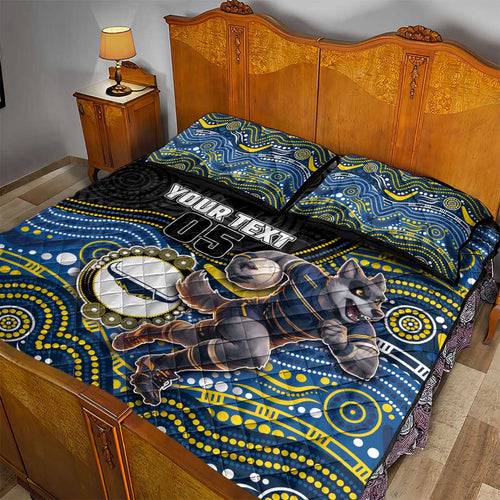 Custom Cowboys Quilt Bed Set Cattle Dog Mascot With Aboriginal Indigenous