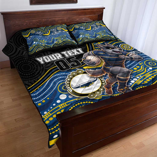 Custom Cowboys Quilt Bed Set Cattle Dog Mascot With Aboriginal Indigenous