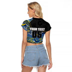 Custom Cowboys Raglan Cropped T Shirt Cattle Dog Mascot With Aboriginal Indigenous