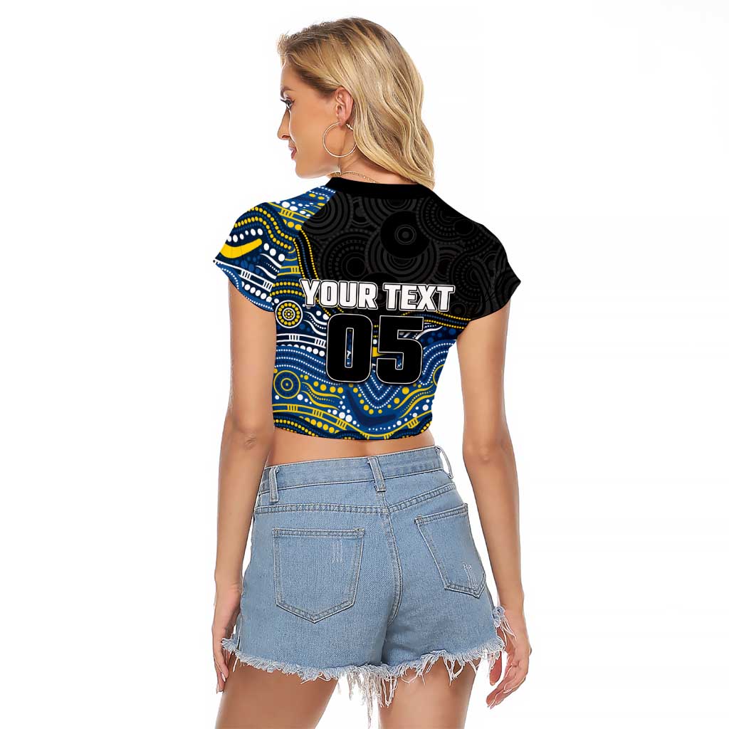 Custom Cowboys Raglan Cropped T Shirt Cattle Dog Mascot With Aboriginal Indigenous