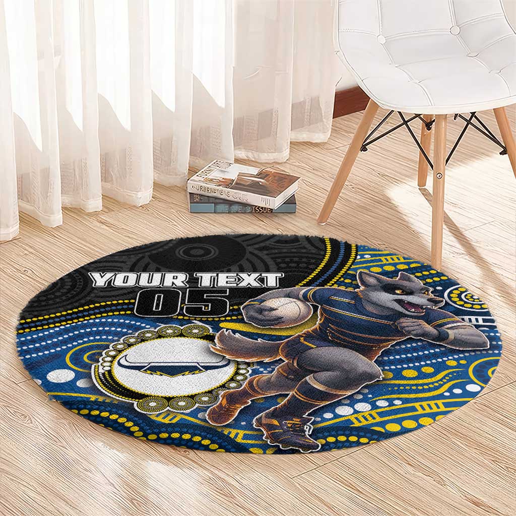 Custom Cowboys Round Carpet Cattle Dog Mascot With Aboriginal Indigenous