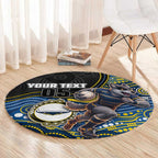Custom Cowboys Round Carpet Cattle Dog Mascot With Aboriginal Indigenous