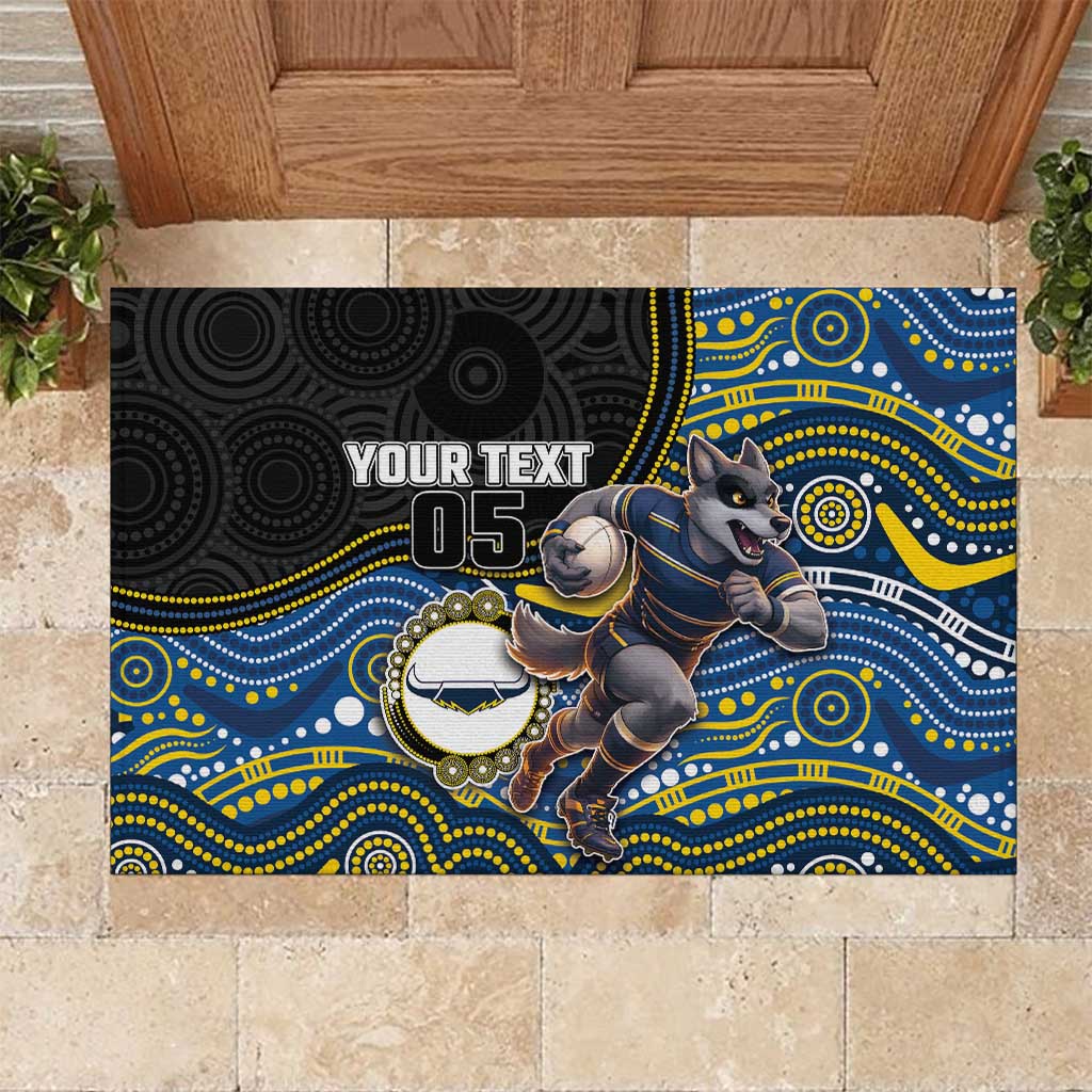 Custom Cowboys Rubber Doormat Cattle Dog Mascot With Aboriginal Indigenous