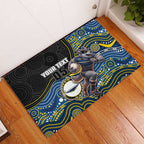 Custom Cowboys Rubber Doormat Cattle Dog Mascot With Aboriginal Indigenous