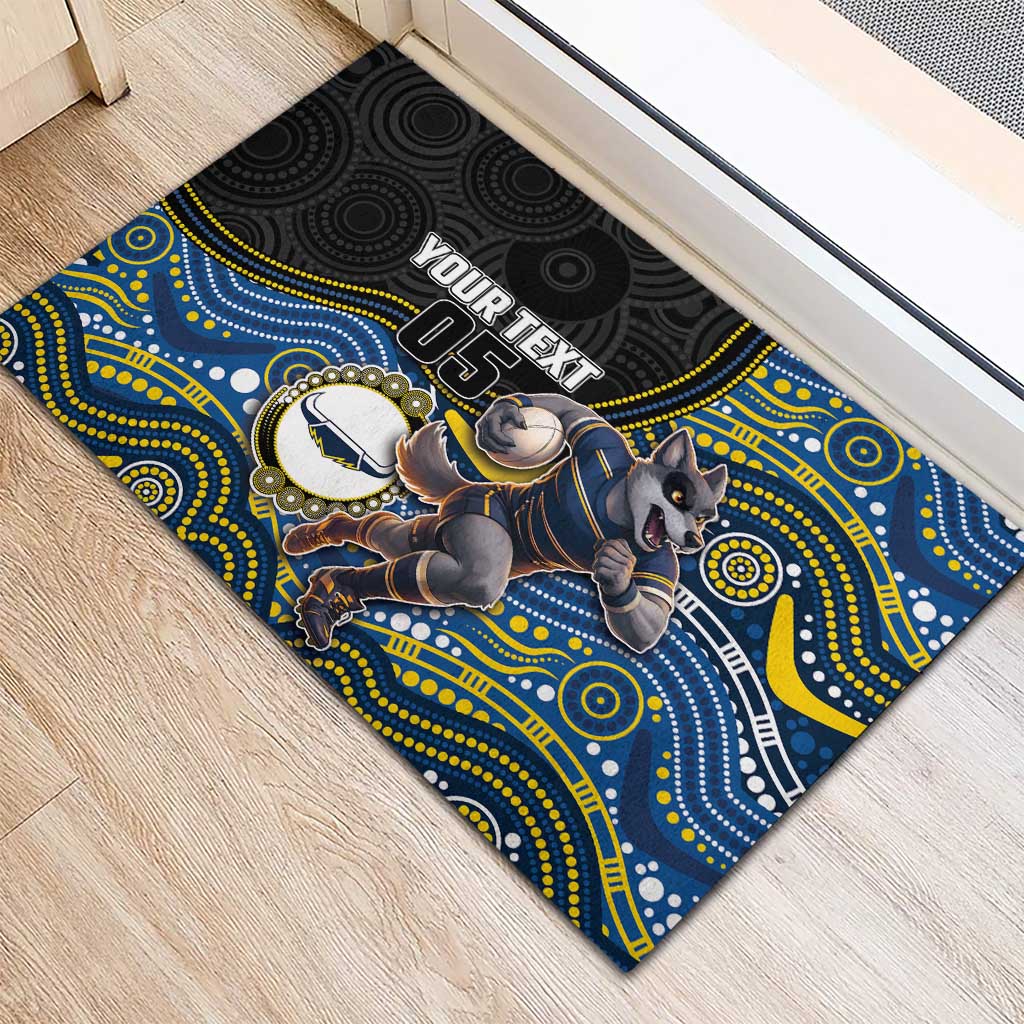 Custom Cowboys Rubber Doormat Cattle Dog Mascot With Aboriginal Indigenous