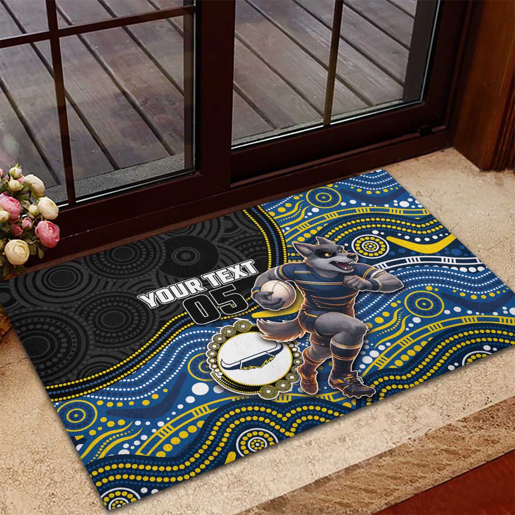 Custom Cowboys Rubber Doormat Cattle Dog Mascot With Aboriginal Indigenous