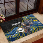 Custom Cowboys Rubber Doormat Cattle Dog Mascot With Aboriginal Indigenous