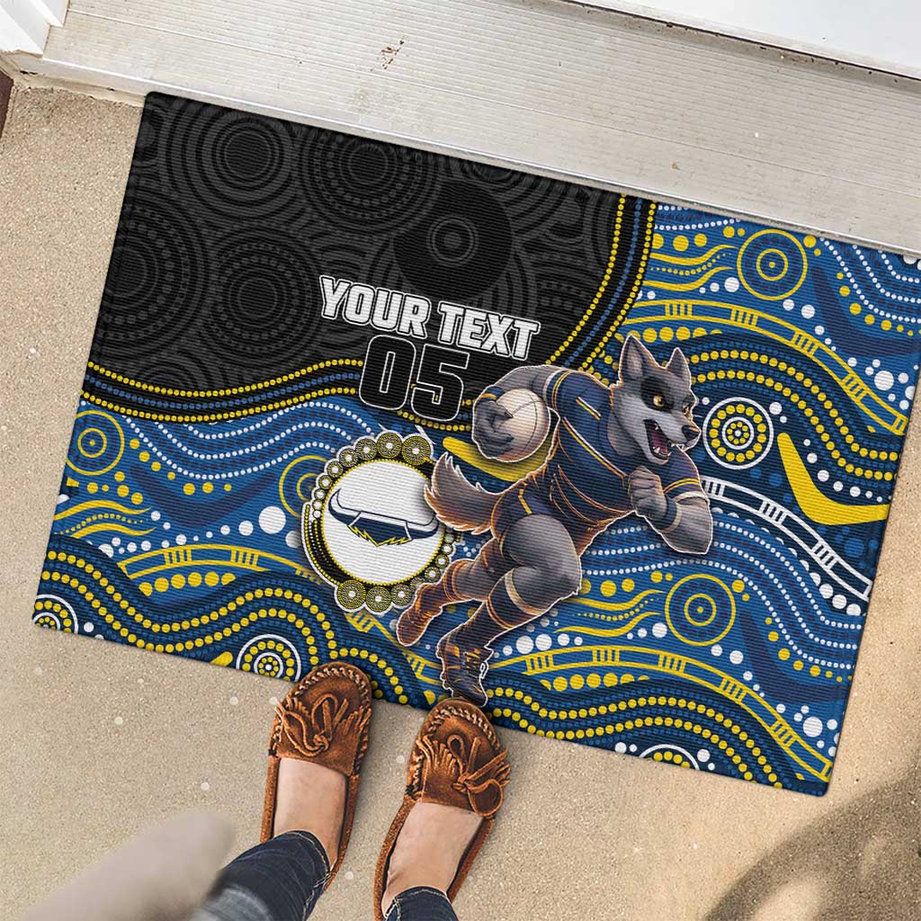 Custom Cowboys Rubber Doormat Cattle Dog Mascot With Aboriginal Indigenous