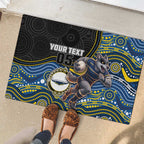 Custom Cowboys Rubber Doormat Cattle Dog Mascot With Aboriginal Indigenous