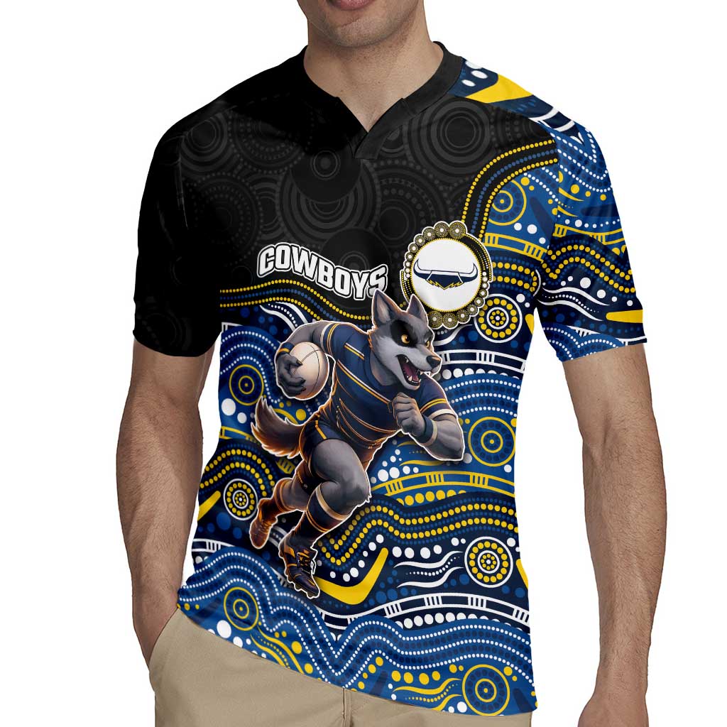 Custom Cowboys Rugby Jersey Cattle Dog Mascot With Aboriginal Indigenous