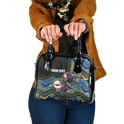 Custom Cowboys Shoulder Handbag Cattle Dog Mascot With Aboriginal Indigenous