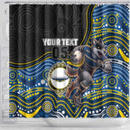 Custom Cowboys Shower Curtain Cattle Dog Mascot With Aboriginal Indigenous