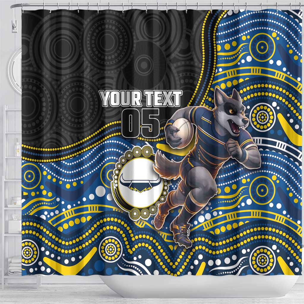 Custom Cowboys Shower Curtain Cattle Dog Mascot With Aboriginal Indigenous