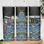Custom Cowboys Skinny Tumbler Cattle Dog Mascot With Aboriginal Indigenous
