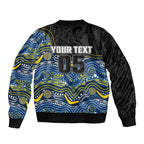 Custom Cowboys Sleeve Zip Bomber Jacket Cattle Dog Mascot With Aboriginal Indigenous