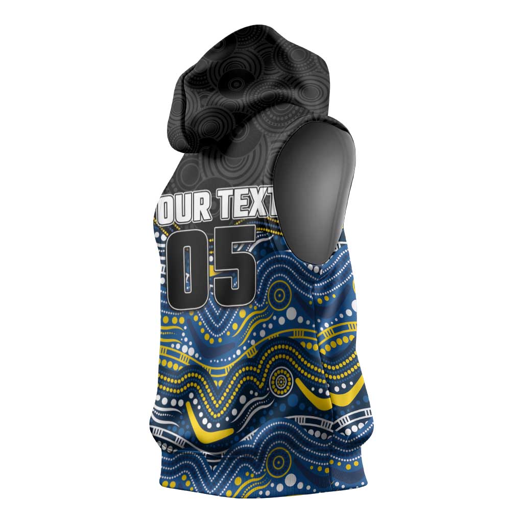 Custom Cowboys Sleeveless Hoodie Cattle Dog Mascot With Aboriginal Indigenous