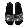 Custom Cowboys Slide Sandals Cattle Dog Mascot With Aboriginal Indigenous