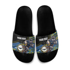 Custom Cowboys Slide Sandals Cattle Dog Mascot With Aboriginal Indigenous