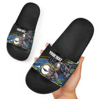 Custom Cowboys Slide Sandals Cattle Dog Mascot With Aboriginal Indigenous