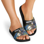 Custom Cowboys Slide Sandals Cattle Dog Mascot With Aboriginal Indigenous