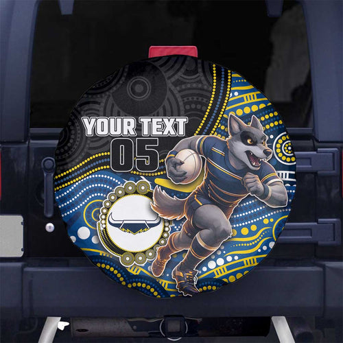 Custom Cowboys Spare Tire Cover Cattle Dog Mascot With Aboriginal Indigenous