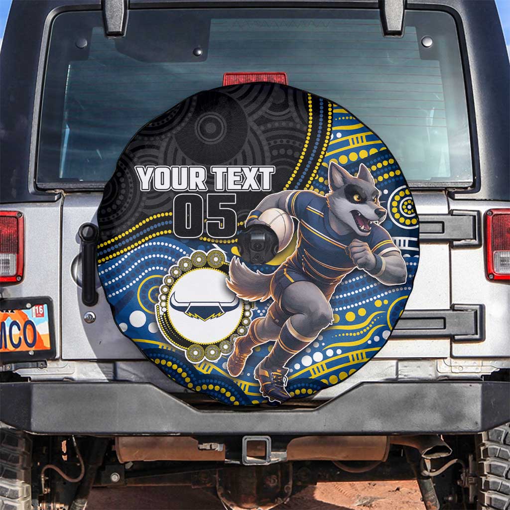 Custom Cowboys Spare Tire Cover Cattle Dog Mascot With Aboriginal Indigenous