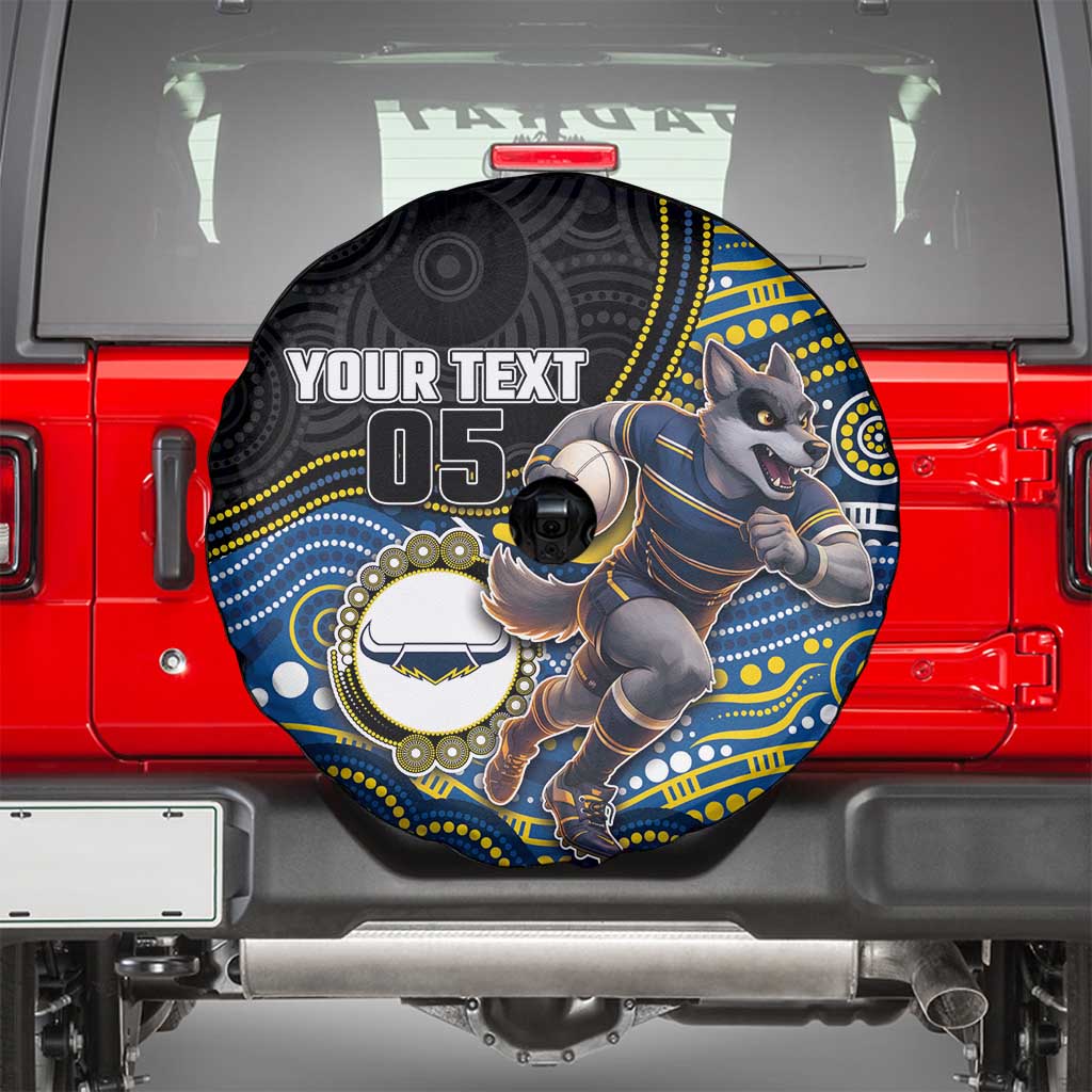 Custom Cowboys Spare Tire Cover Cattle Dog Mascot With Aboriginal Indigenous