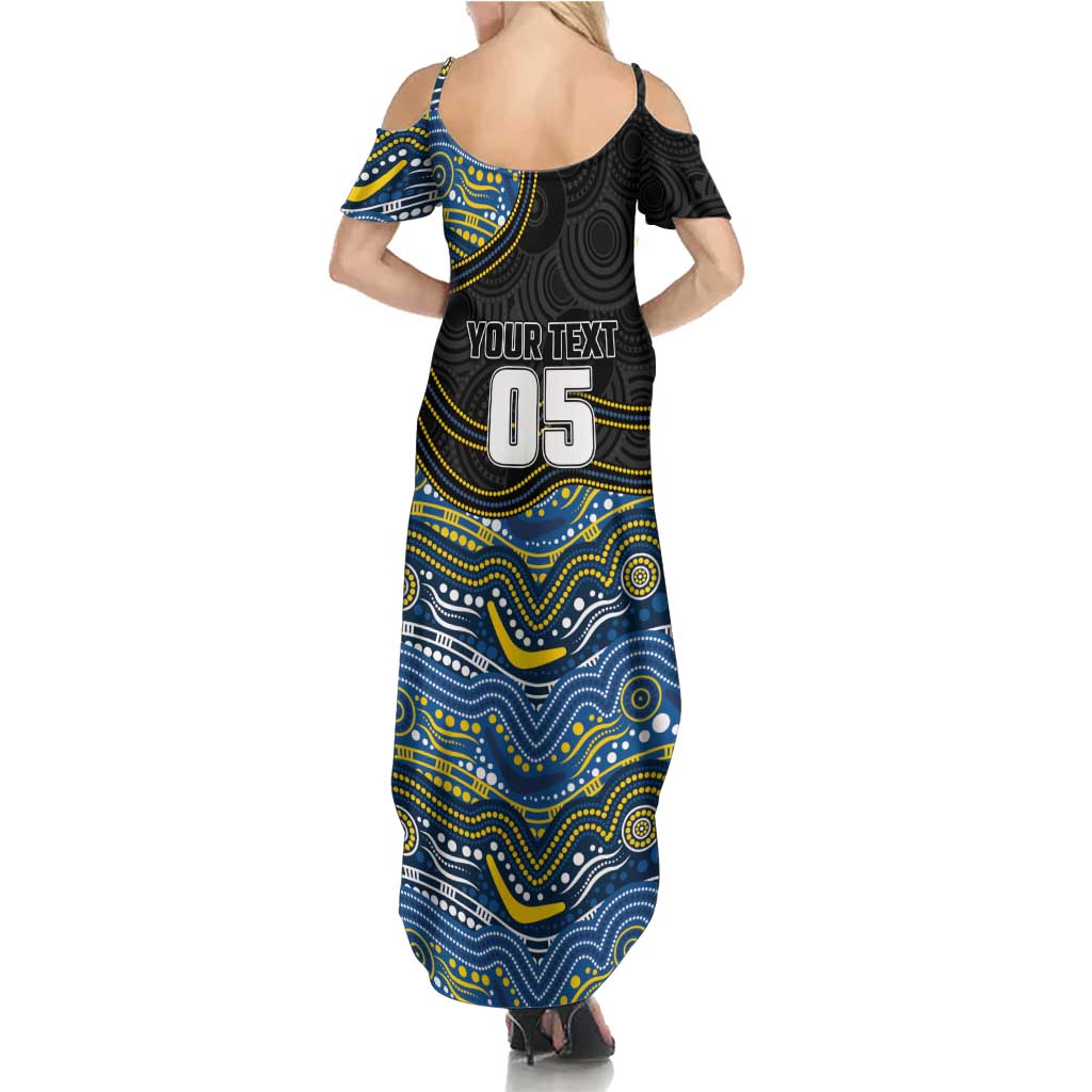 Custom Cowboys Summer Maxi Dress Cattle Dog Mascot With Aboriginal Indigenous