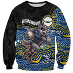Custom Cowboys Sweatshirt Cattle Dog Mascot With Aboriginal Indigenous