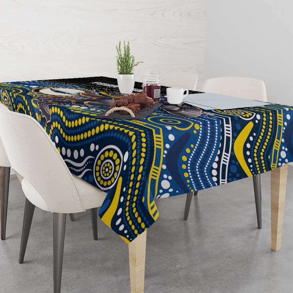 Custom Cowboys Tablecloth Cattle Dog Mascot With Aboriginal Indigenous