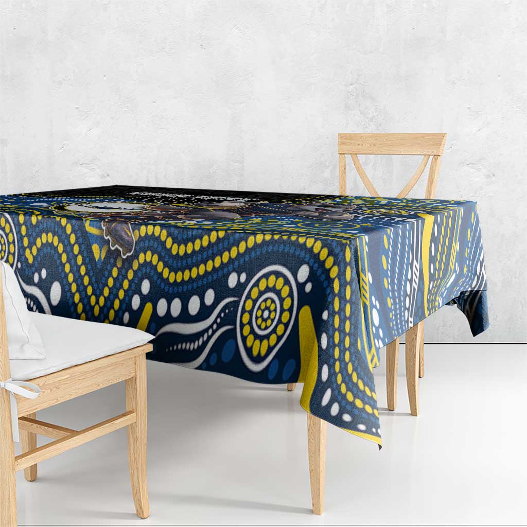 Custom Cowboys Tablecloth Cattle Dog Mascot With Aboriginal Indigenous