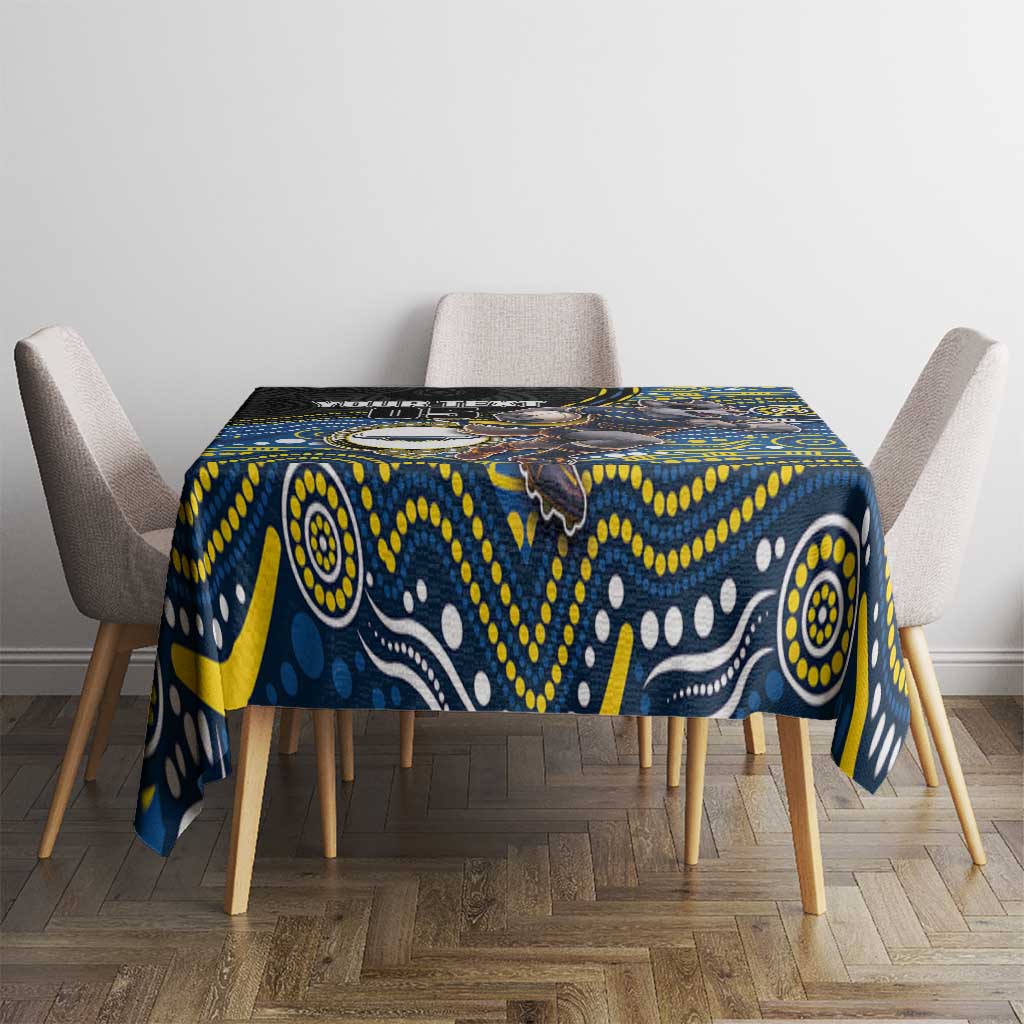 Custom Cowboys Tablecloth Cattle Dog Mascot With Aboriginal Indigenous
