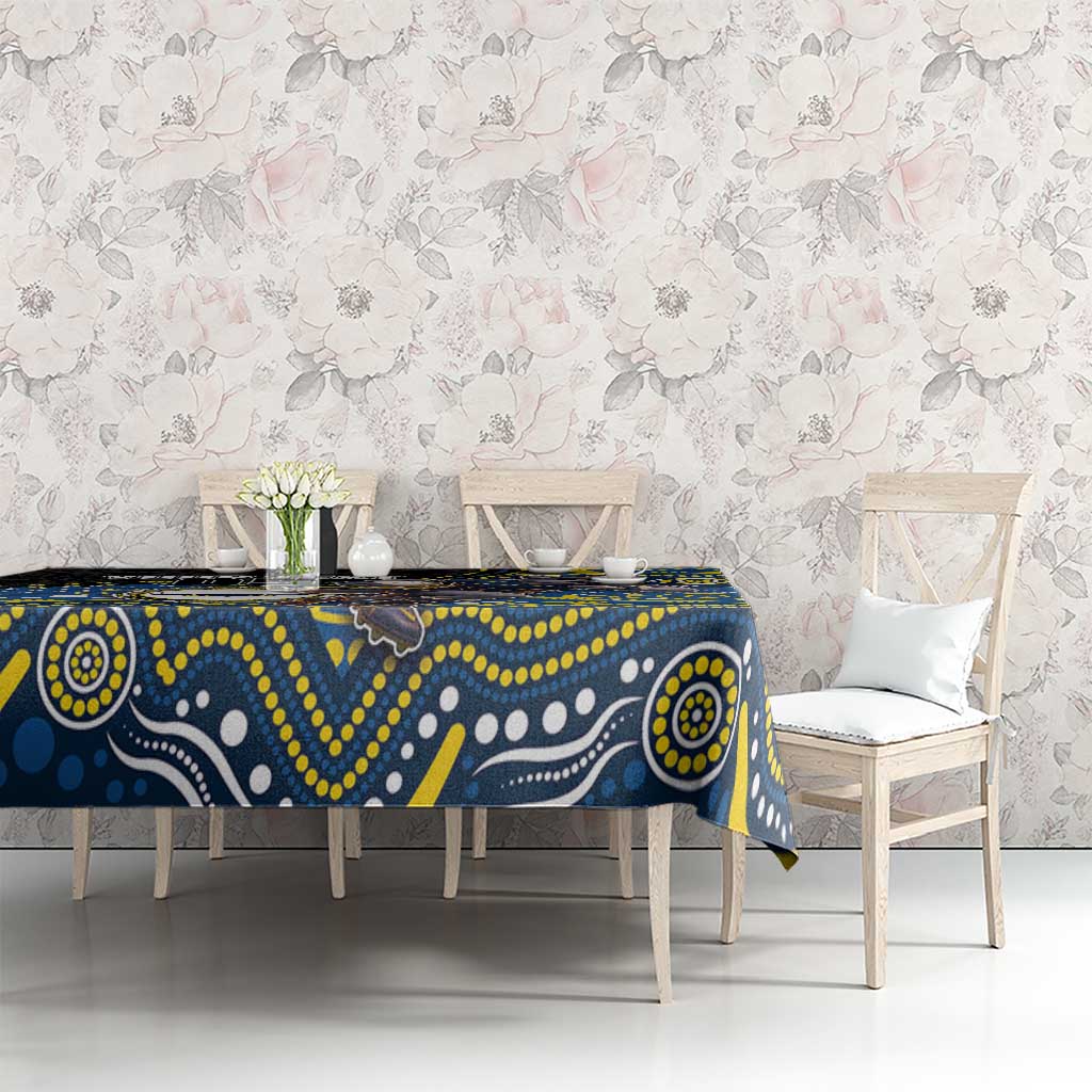 Custom Cowboys Tablecloth Cattle Dog Mascot With Aboriginal Indigenous