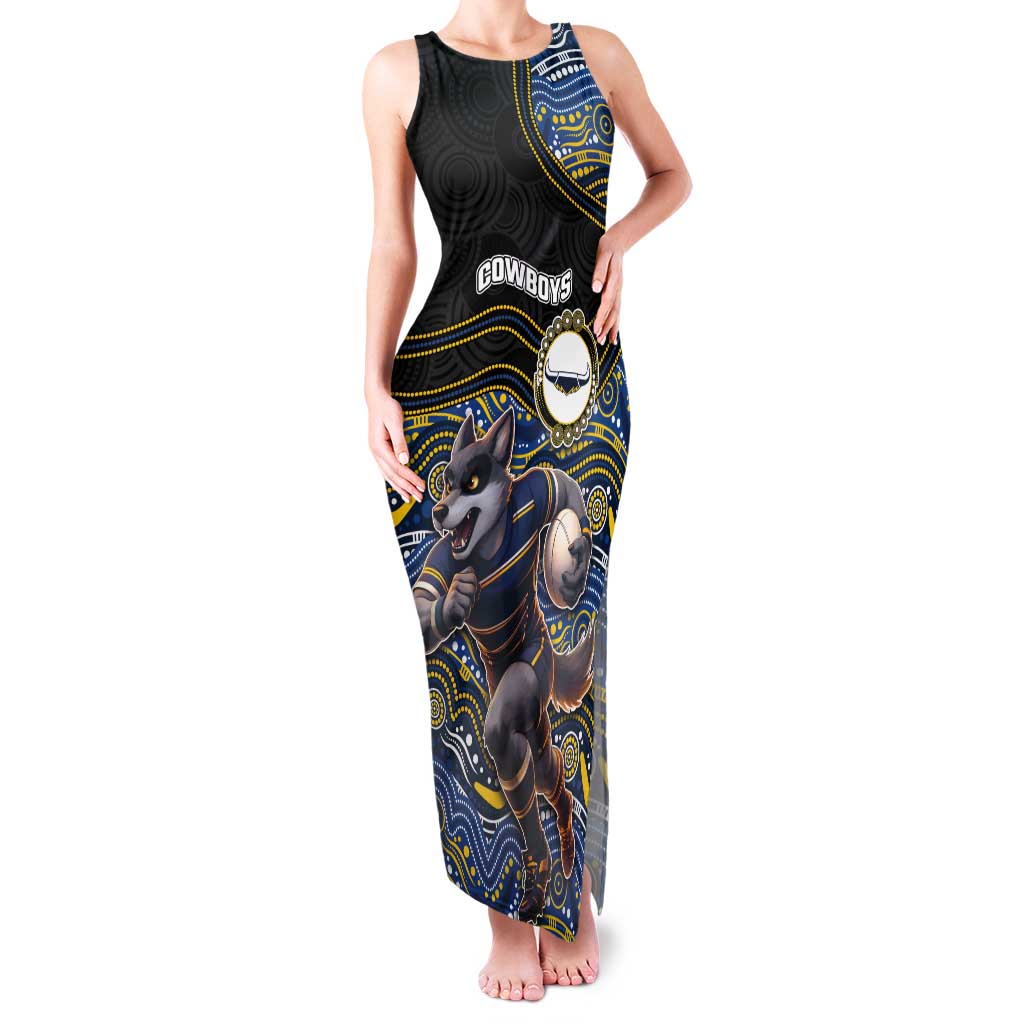 Custom Cowboys Tank Maxi Dress Cattle Dog Mascot With Aboriginal Indigenous