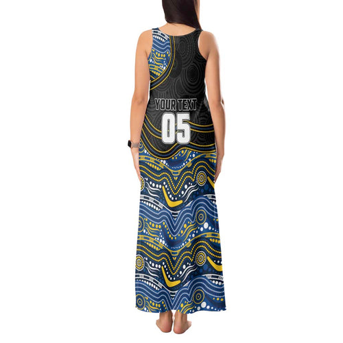 Custom Cowboys Tank Maxi Dress Cattle Dog Mascot With Aboriginal Indigenous