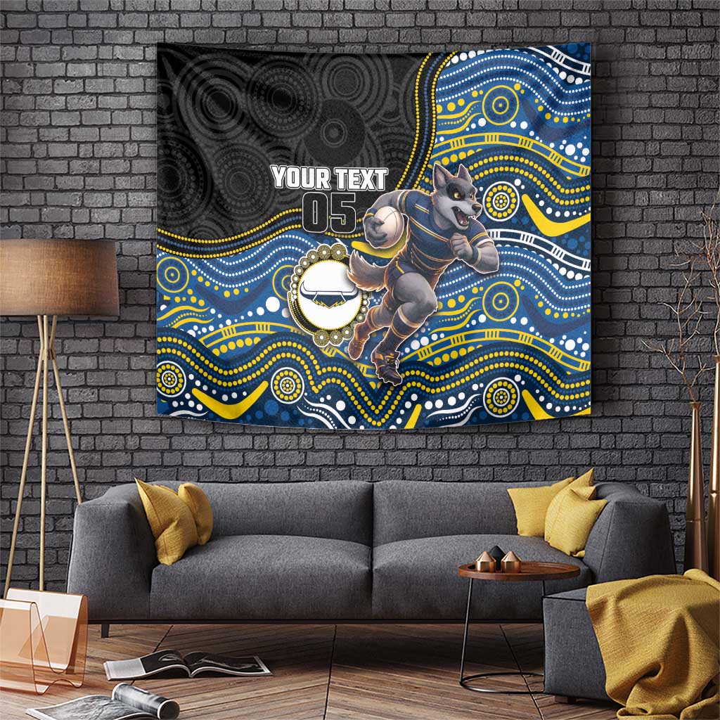Custom Cowboys Tapestry Cattle Dog Mascot With Aboriginal Indigenous