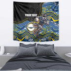 Custom Cowboys Tapestry Cattle Dog Mascot With Aboriginal Indigenous
