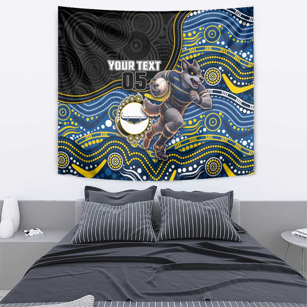 Custom Cowboys Tapestry Cattle Dog Mascot With Aboriginal Indigenous