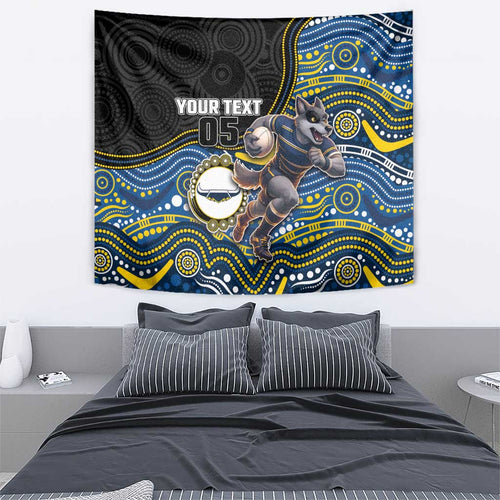Custom Cowboys Tapestry Cattle Dog Mascot With Aboriginal Indigenous