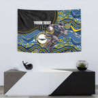Custom Cowboys Tapestry Cattle Dog Mascot With Aboriginal Indigenous