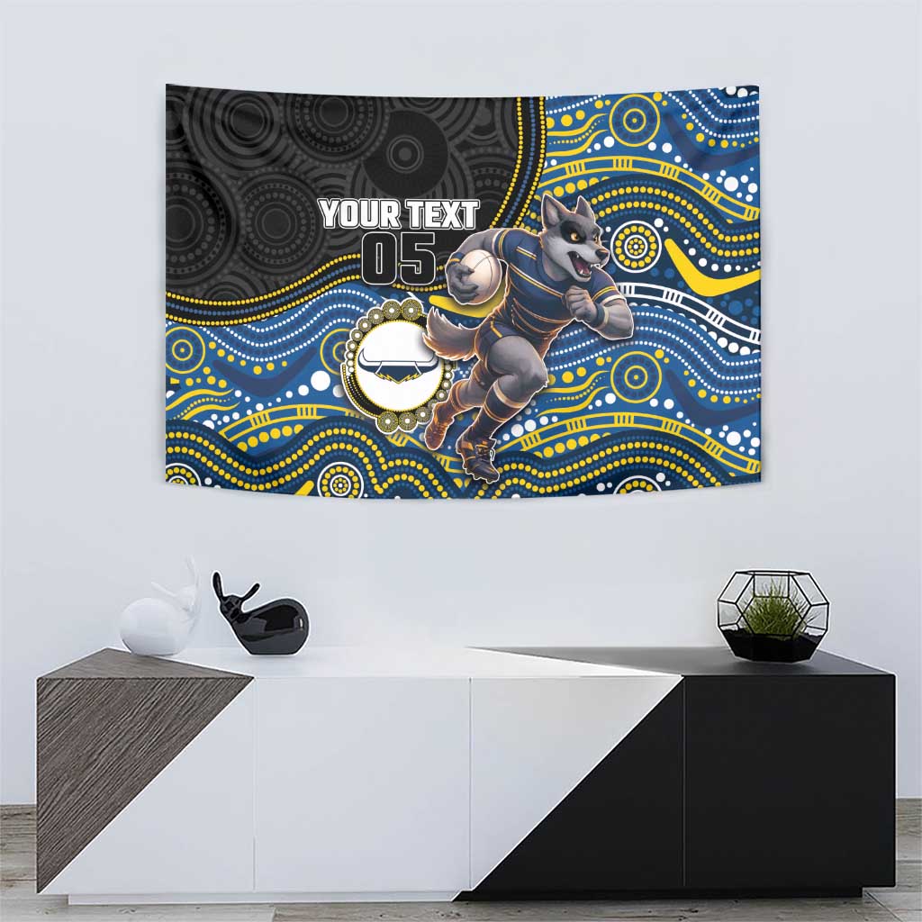 Custom Cowboys Tapestry Cattle Dog Mascot With Aboriginal Indigenous