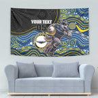 Custom Cowboys Tapestry Cattle Dog Mascot With Aboriginal Indigenous