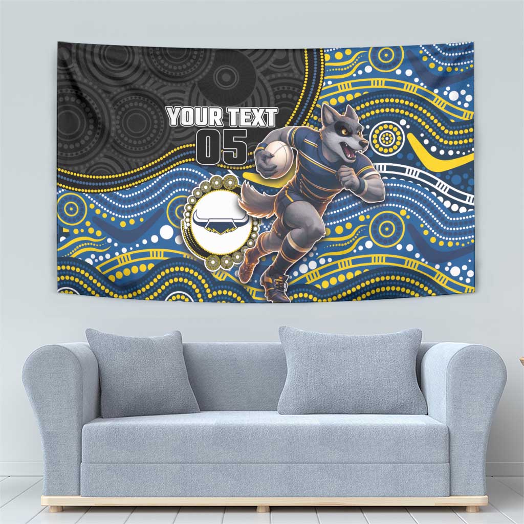 Custom Cowboys Tapestry Cattle Dog Mascot With Aboriginal Indigenous