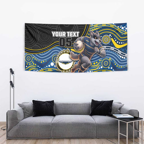 Custom Cowboys Tapestry Cattle Dog Mascot With Aboriginal Indigenous