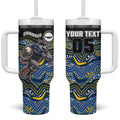 Custom Cowboys Tumbler With Handle Cattle Dog Mascot With Aboriginal Indigenous