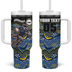 Custom Cowboys Tumbler With Handle Cattle Dog Mascot With Aboriginal Indigenous
