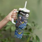 Custom Cowboys Tumbler With Handle Cattle Dog Mascot With Aboriginal Indigenous