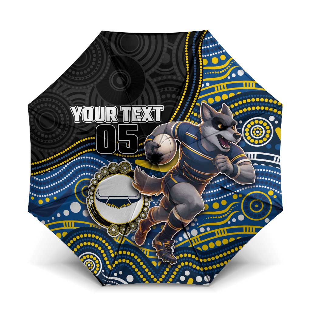 Custom Cowboys Umbrella Cattle Dog Mascot With Aboriginal Indigenous