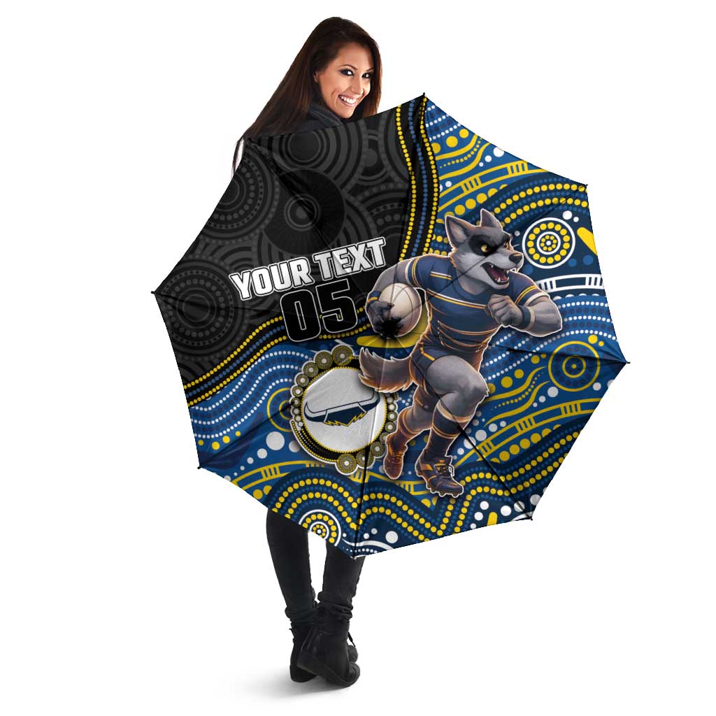 Custom Cowboys Umbrella Cattle Dog Mascot With Aboriginal Indigenous