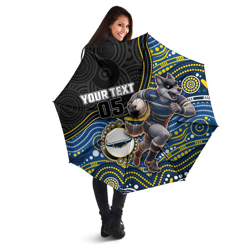 Custom Cowboys Umbrella Cattle Dog Mascot With Aboriginal Indigenous